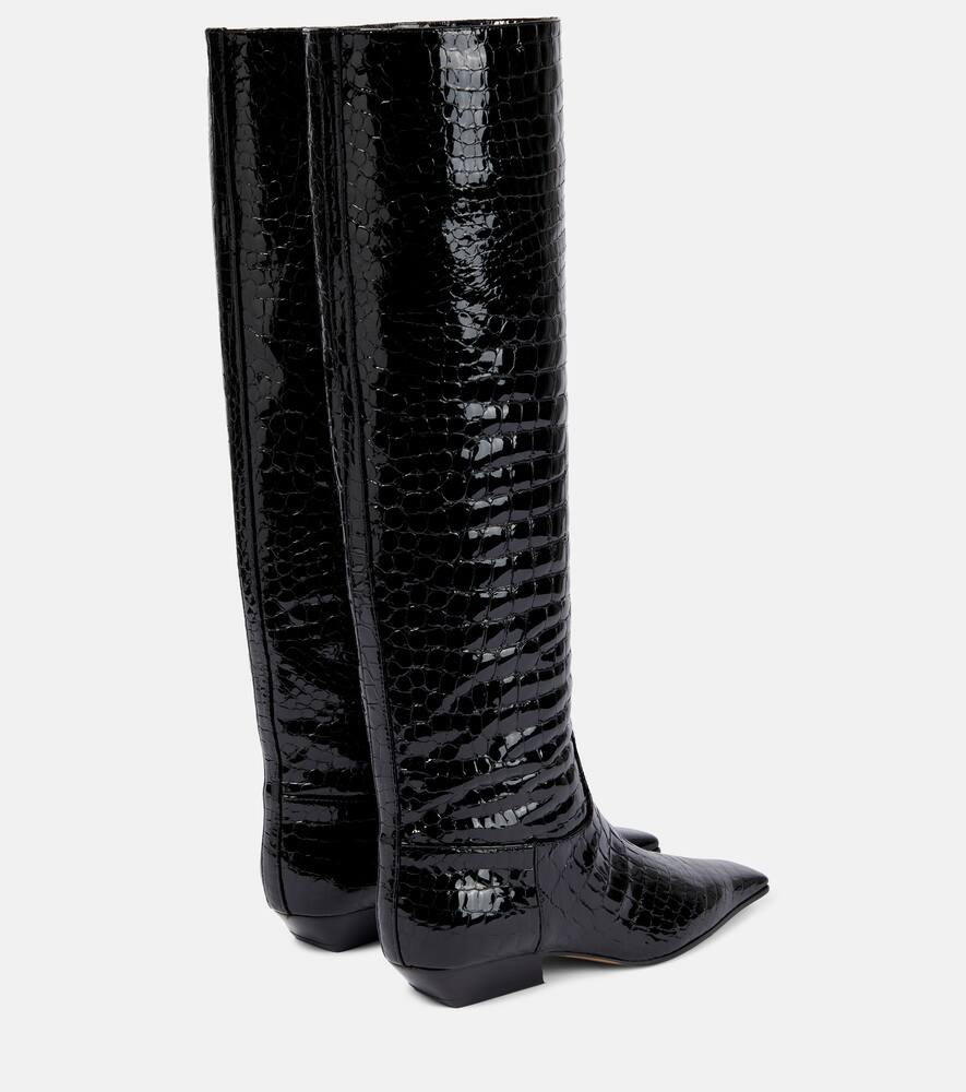 Khaite Croc-effect patent leather knee-high boots