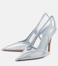 The Attico Venus Chrome PVC and suede pumps