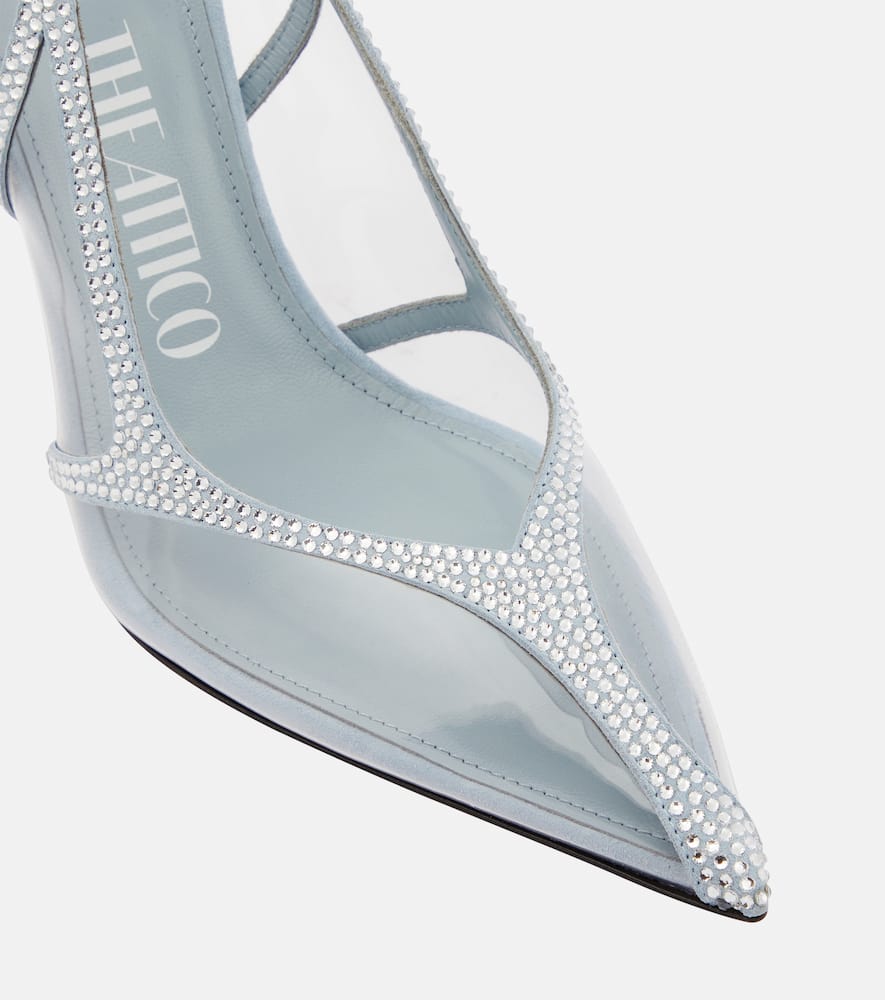 The Attico Venus Chrome PVC and suede pumps