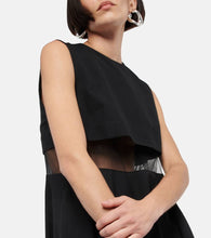 Noir Kei Ninomiya Mesh-trimmed wool midi dress