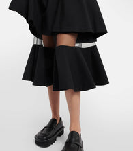 Noir Kei Ninomiya Mesh-trimmed wool midi dress