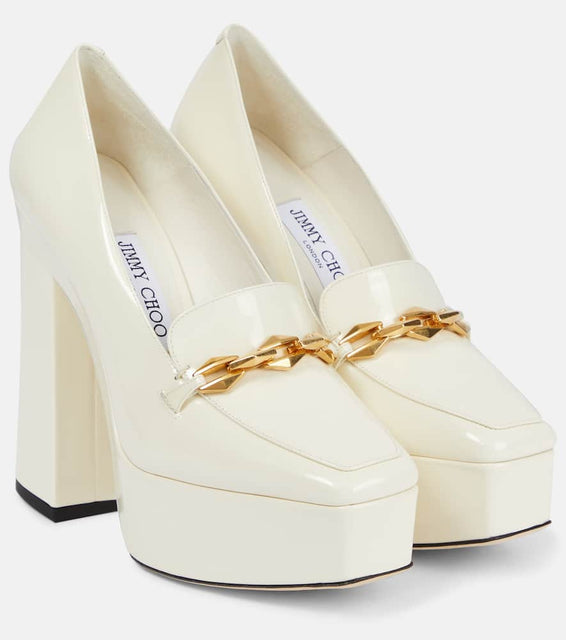 Jimmy Choo Diamond Tilda embellished patent leather pumps