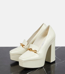 Jimmy Choo Diamond Tilda embellished patent leather pumps