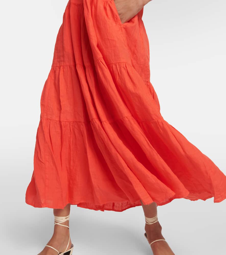Velvet Charlie tiered linen maxi dress