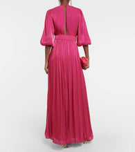 Costarellos Mira pleated georgette gown