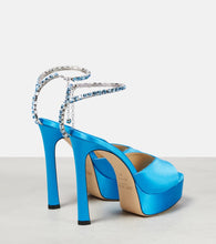 Jimmy Choo Saeda 125 embellished satin platform sandals
