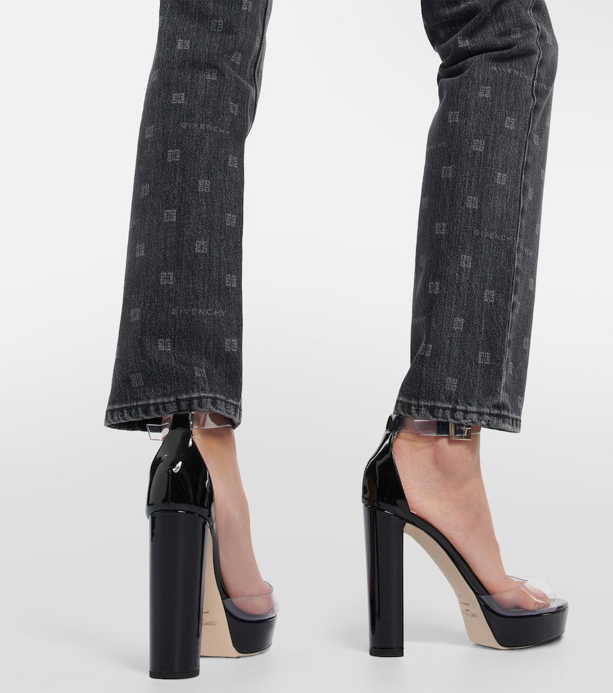 Jimmy Choo Albi 120 PVC and leather platform sandals