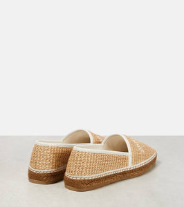 Jimmy Choo Brie Flat logo raffia espadrilles