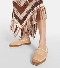 Jimmy Choo Brie Flat logo raffia espadrilles