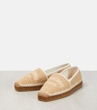 Jimmy Choo Brie Flat logo raffia espadrilles