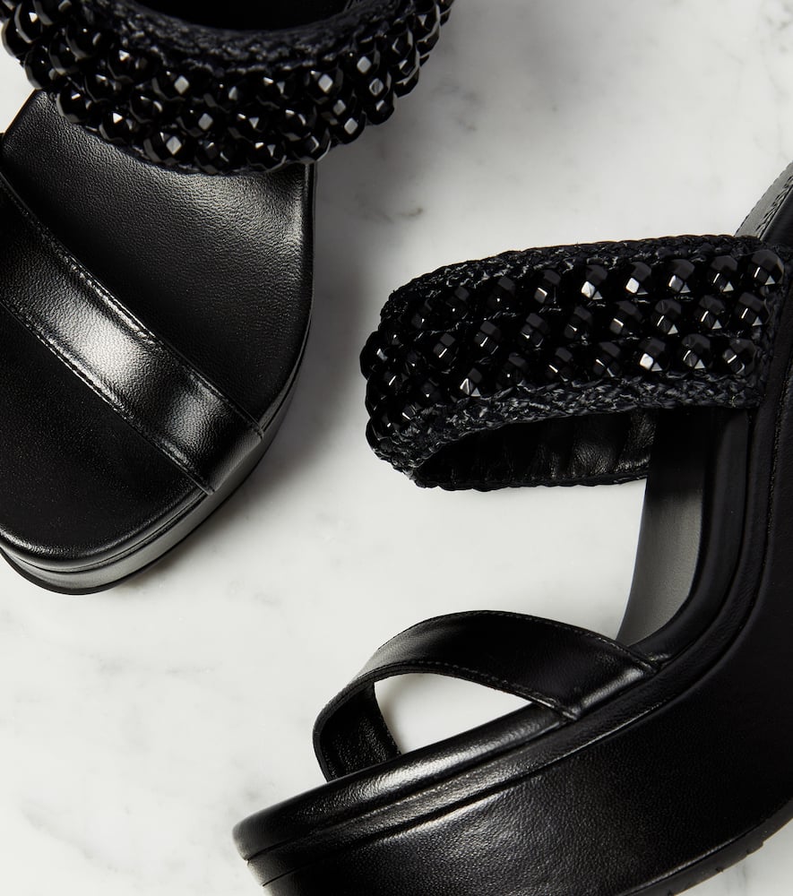 Jimmy Choo Amoure Wedge 130 leather sandals