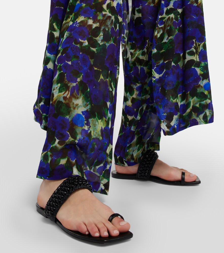 Jimmy Choo Amoure Flat embellished raffia sandals