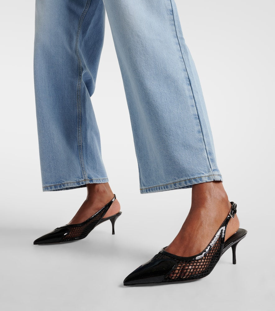 Alaia Patent leather slingback pumps