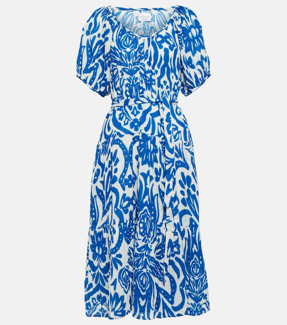 Velvet Madilyn printed cotton midi dress