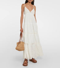 Velvet Michelle embroidered cotton maxi dress