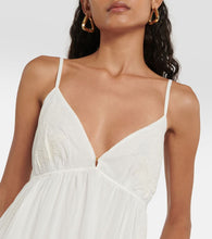 Velvet Michelle embroidered cotton maxi dress