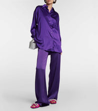 Mach & Mach Double Bow embellished satin mules