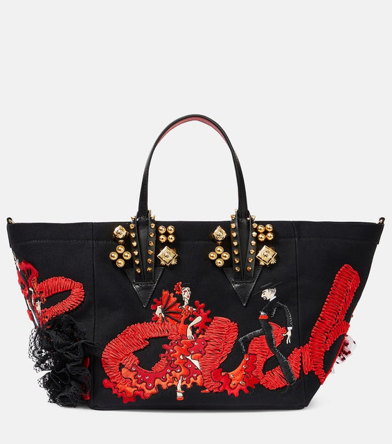 Christian Louboutin x Rossy de Palma Flamencaba Small embroidered tote bag. Shop Christian Louboutin Tote Bags for women now.