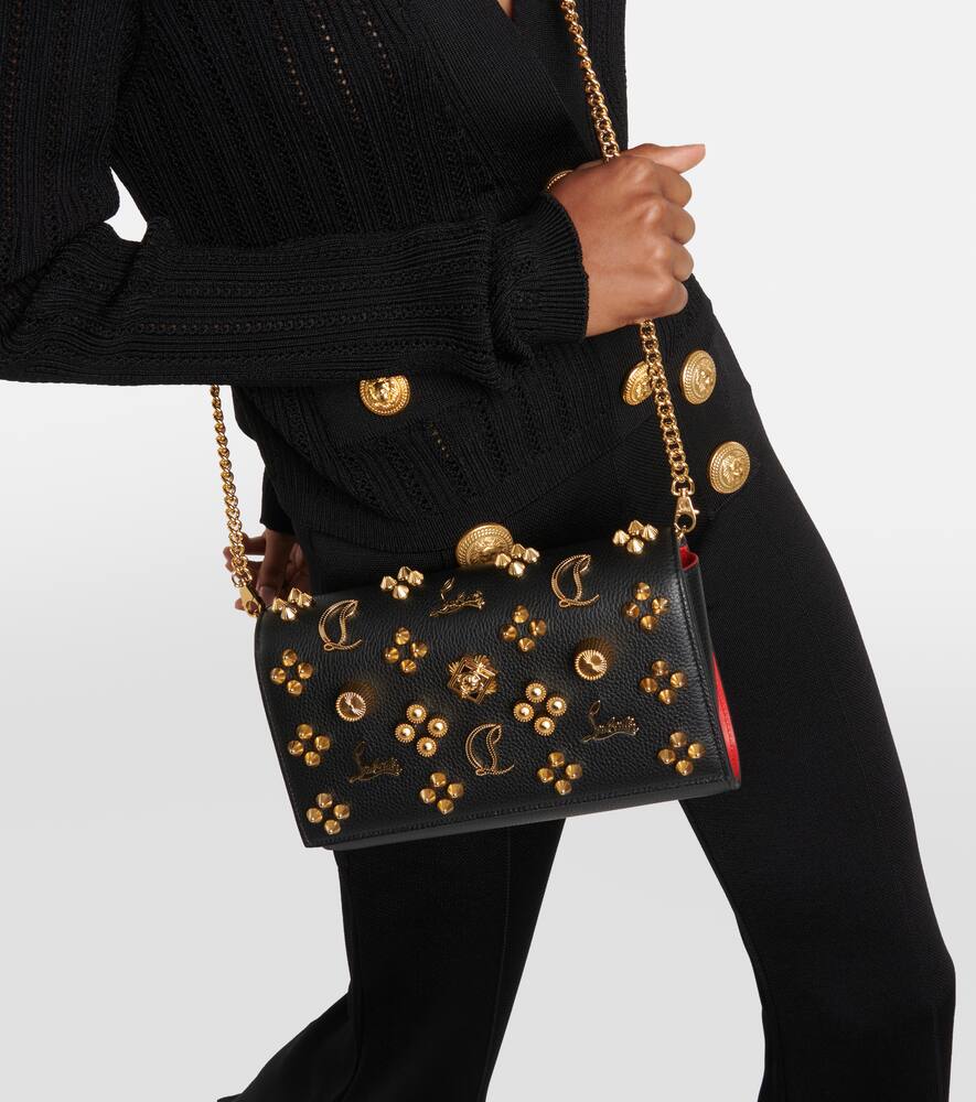 Christian Louboutin Paloma embellished leather clutch