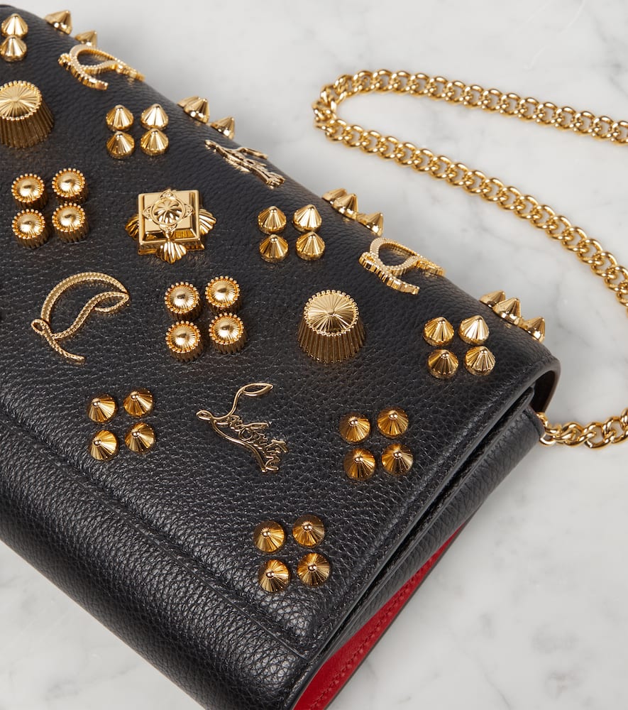 Christian Louboutin Paloma embellished leather clutch