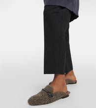 Brunello Cucinelli Embellished shearling slippers