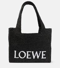 Loewe Paula's Ibiza Medium logo raffia tote bag - Loewe Paula's Ibiza 中号 logo 拉菲草手提包
