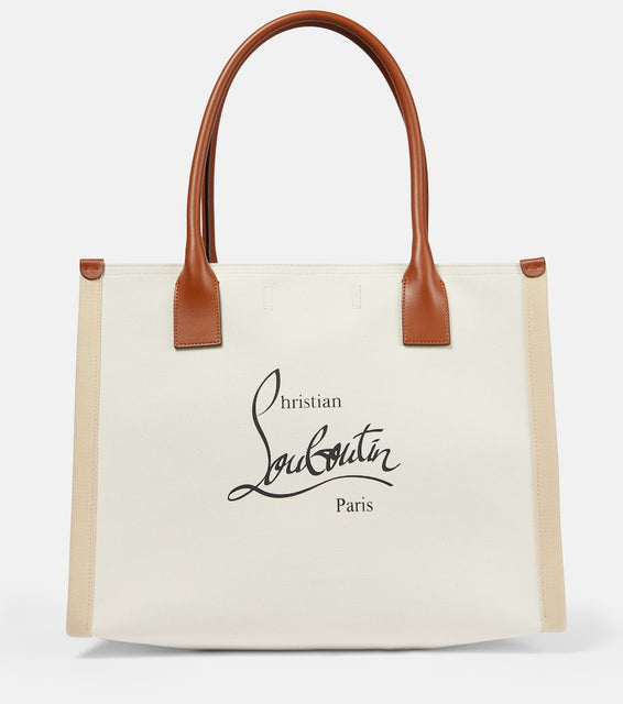 Christian Louboutin Nastroloubi Large canvas tote bag. Shop Christian Louboutin Tote Bags for women now.