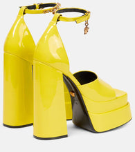 Versace Medusa Aevitas patent leather platform sandals