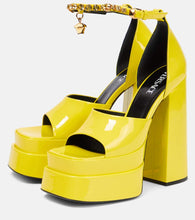 Versace Medusa Aevitas patent leather platform sandals