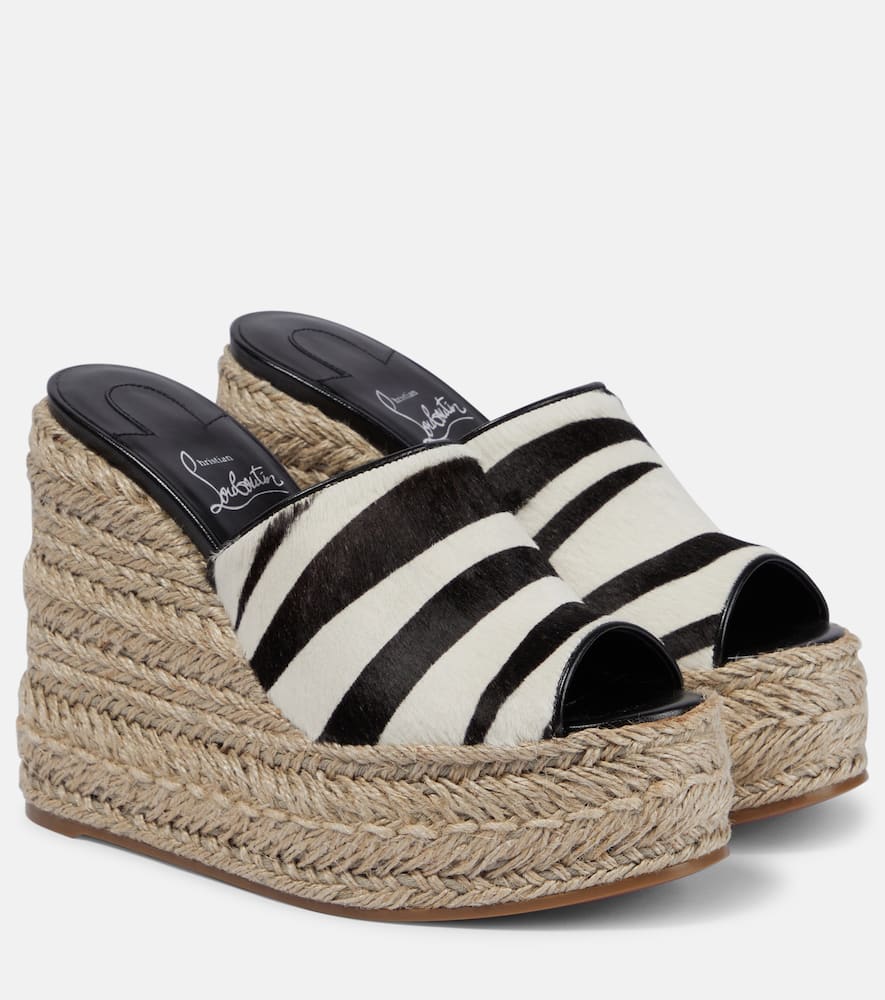 Christian Louboutin Ariella zebra-print calf hair espadrille wedges