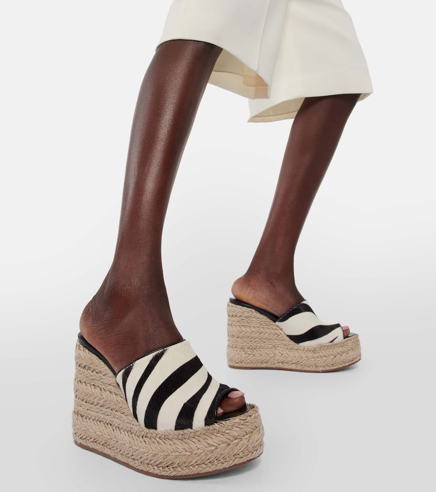 Christian Louboutin Ariella zebra-print calf hair espadrille wedges