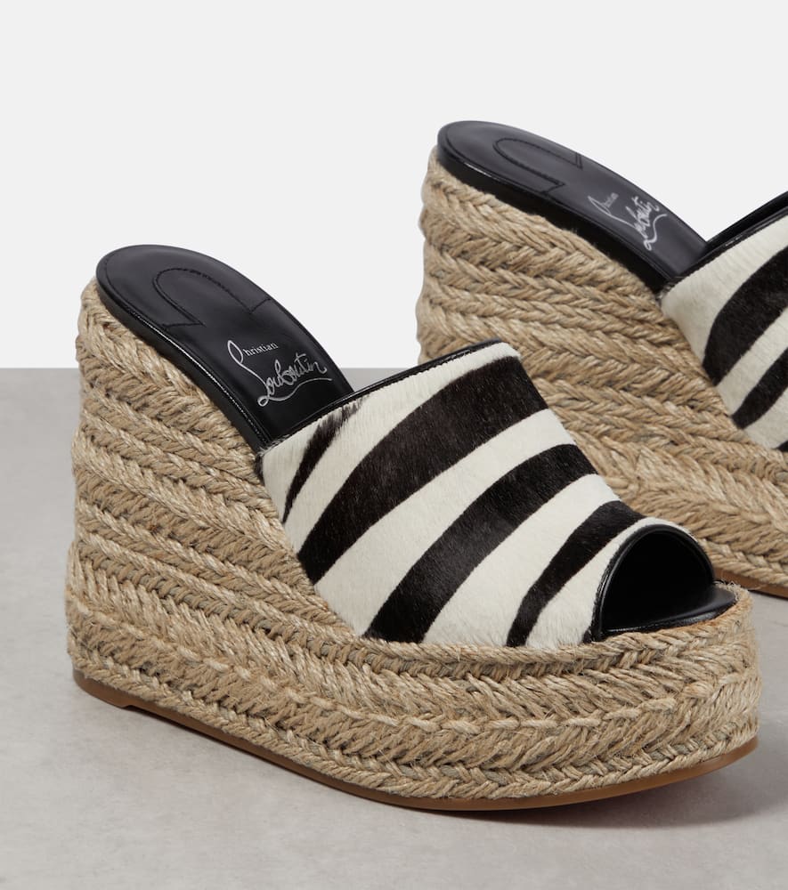Christian Louboutin Ariella zebra-print calf hair espadrille wedges