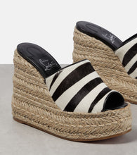 Christian Louboutin Ariella zebra-print calf hair espadrille wedges