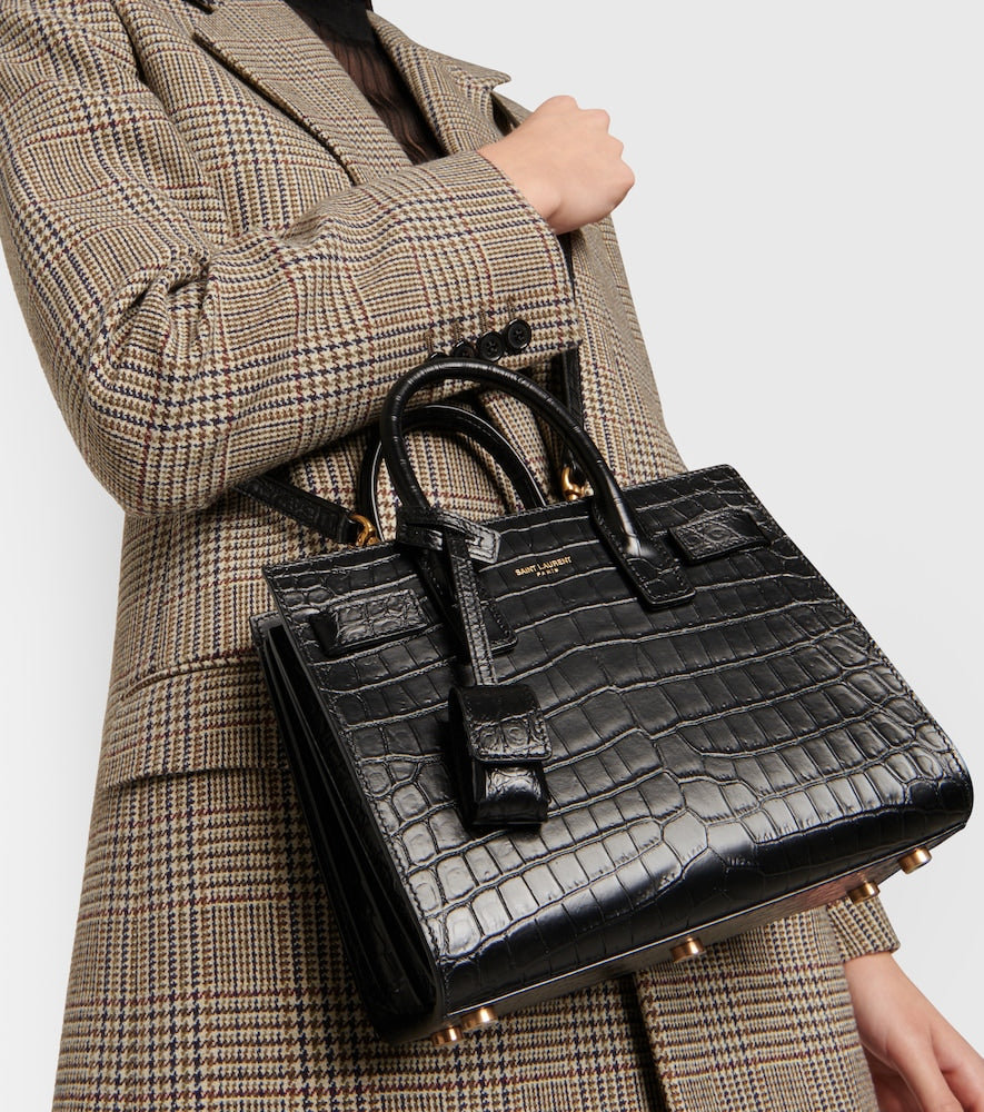 Saint Laurent Sac De Jour Nano croc-effect leather tote bag