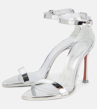 Amina Muaddi Kim metallic leather sandals