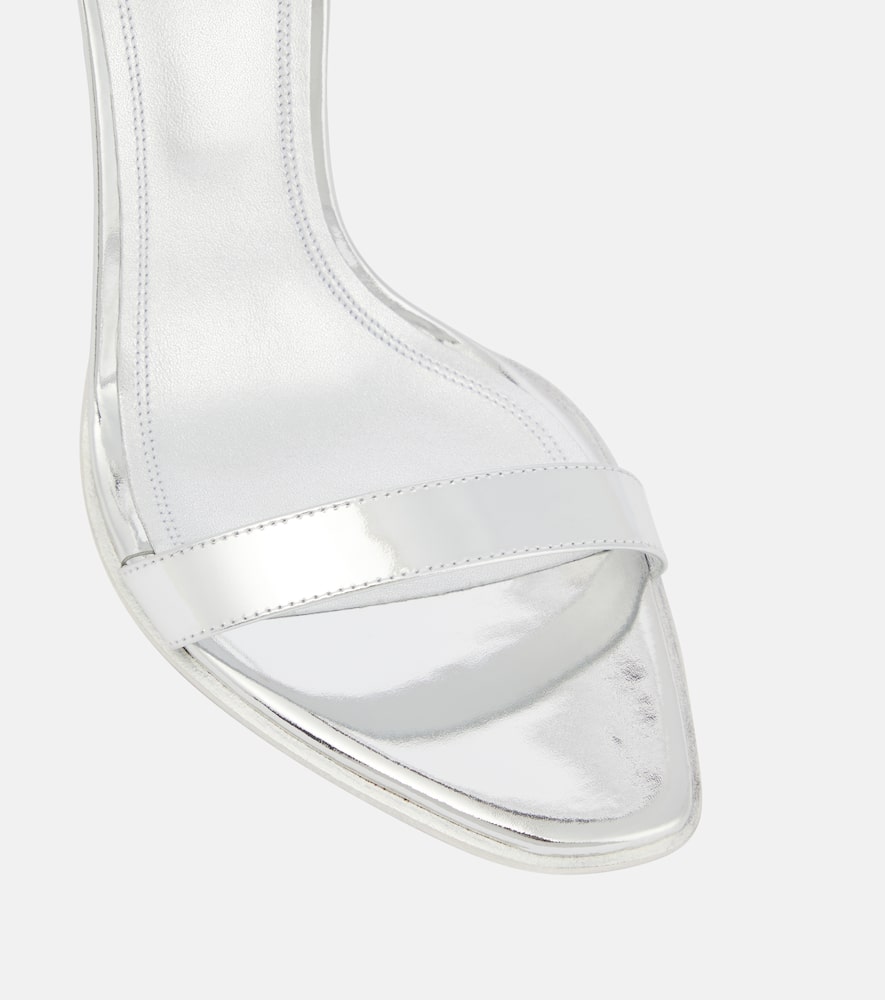 Amina Muaddi Kim metallic leather sandals