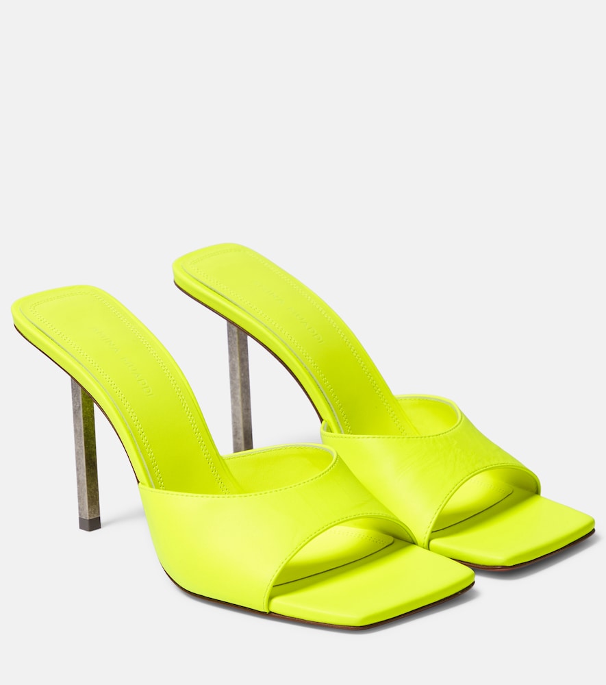 Amina Muaddi Laura leather mules - Amina Muaddi Laura 皮革穆勒鞋