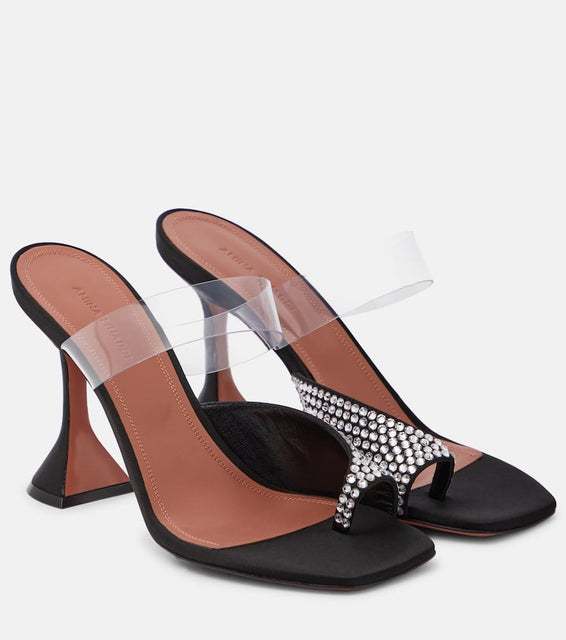 Amina Muaddi Paloma braided satin slides