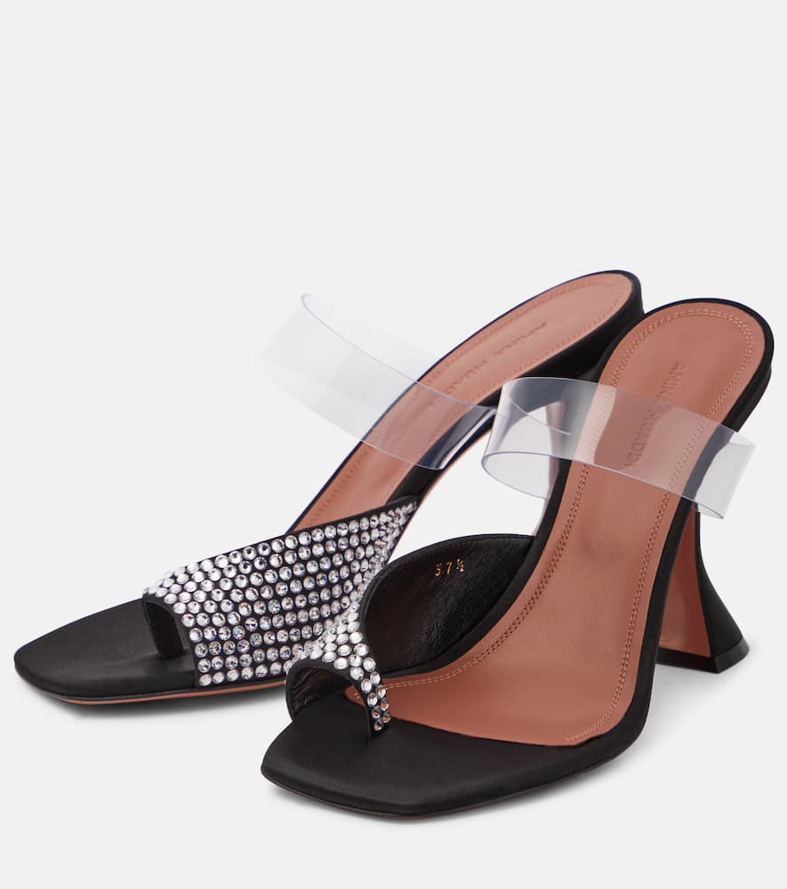 Amina Muaddi Paloma braided satin slides