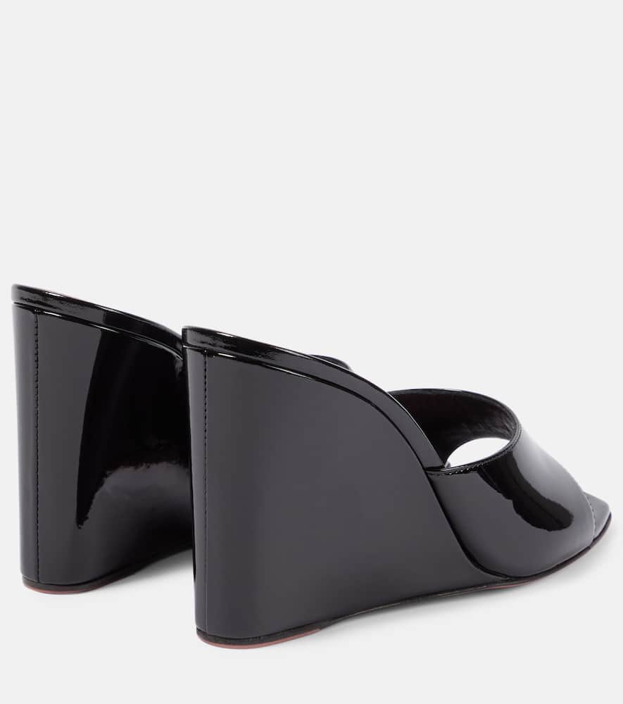 Amina Muaddi Lupita patent leather wedge mules