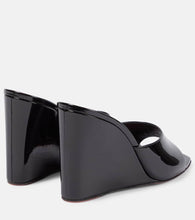 Amina Muaddi Lupita patent leather wedge mules