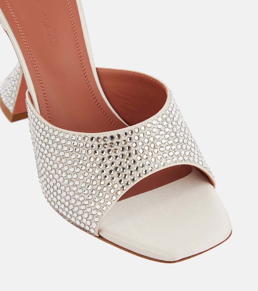 Amina Muaddi Lupita embellished satin mules