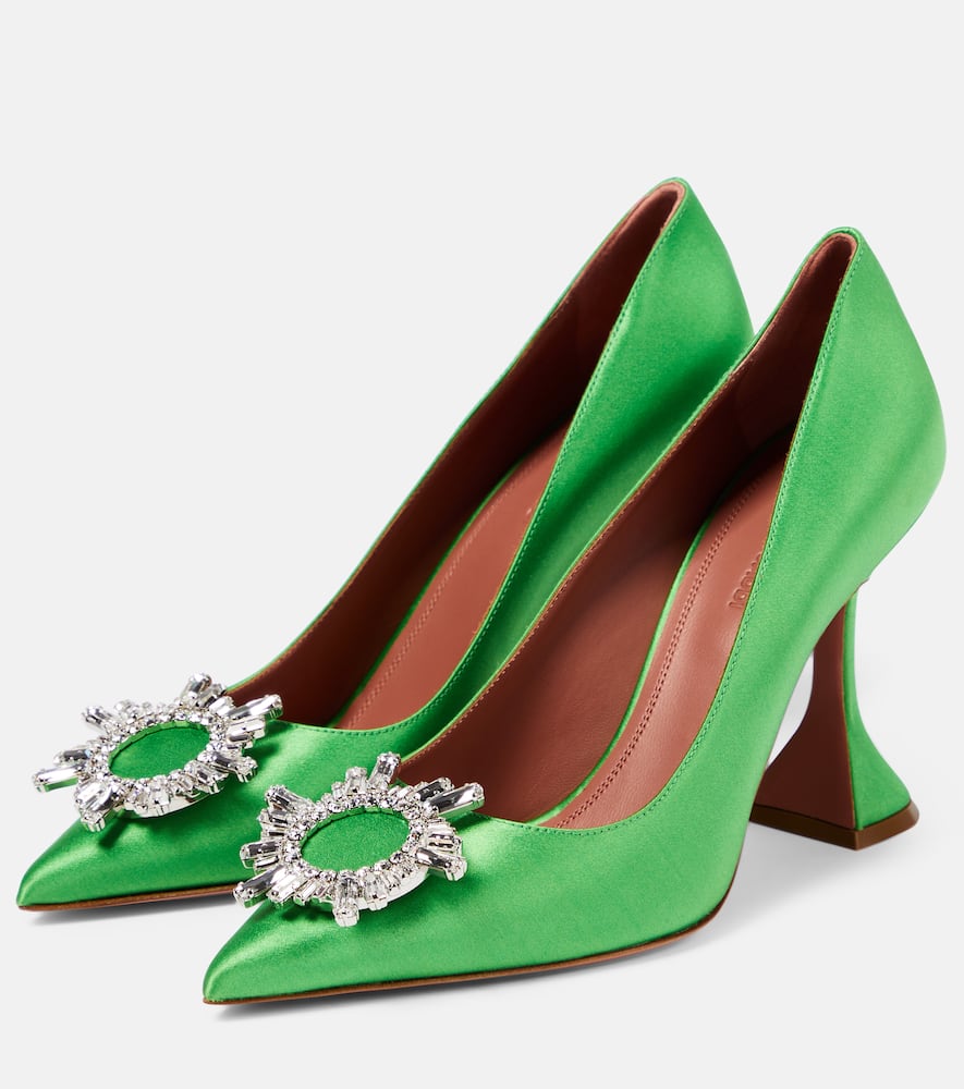 Amina Muaddi Begum embellished satin pumps