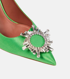 Amina Muaddi Begum embellished satin pumps