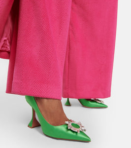Amina Muaddi Begum embellished satin pumps