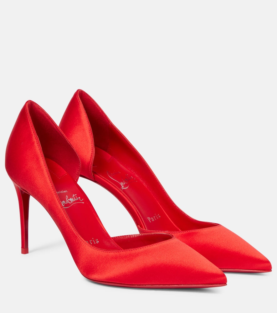 Yellow Christian Louboutin Iriza silk-satin pumps - Mid Heel Pumps