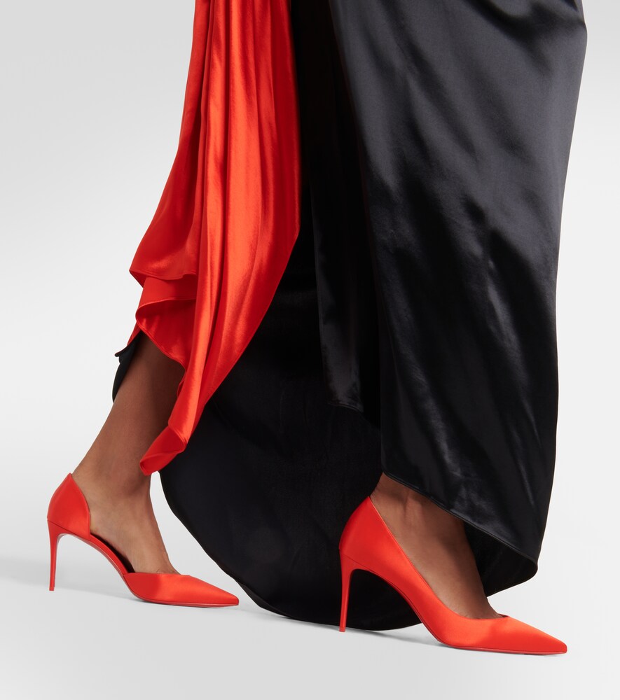 Yellow Christian Louboutin Iriza silk-satin pumps - Mid Heel Pumps