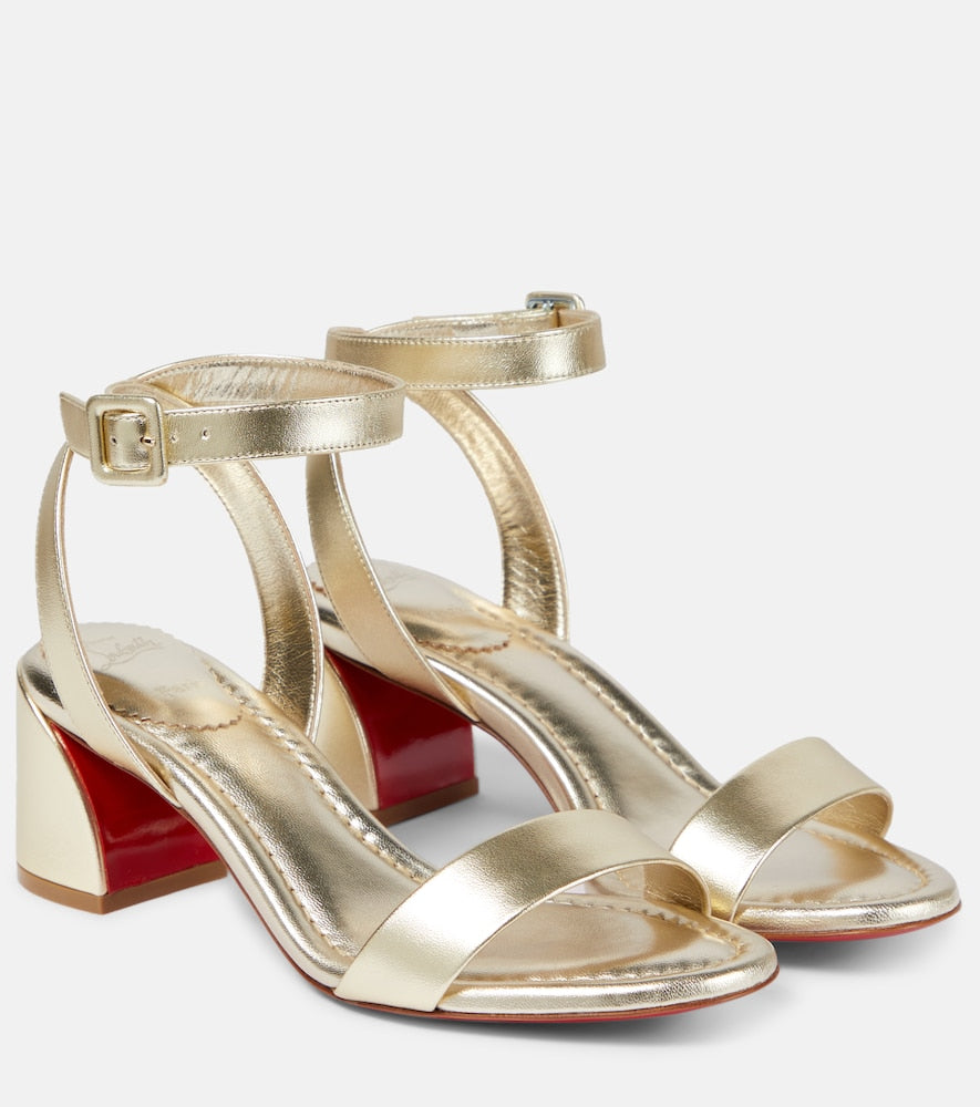 Christian Louboutin Miss Sabina 55 metallic sandals - 克里斯提·鲁布托 Miss Sabina 55 金属凉鞋