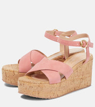Gianvito Rossi Suede wedge sandals