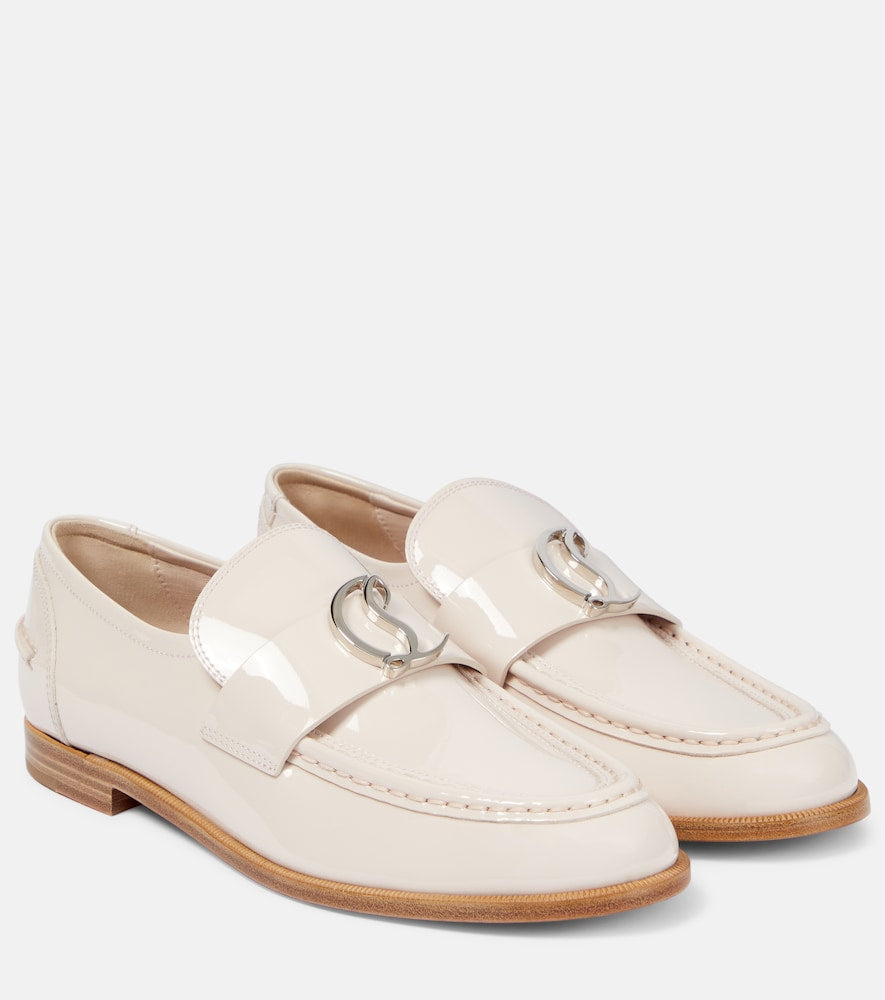 Christian Louboutin CL Moc patent leather loafers - Beige Loafers